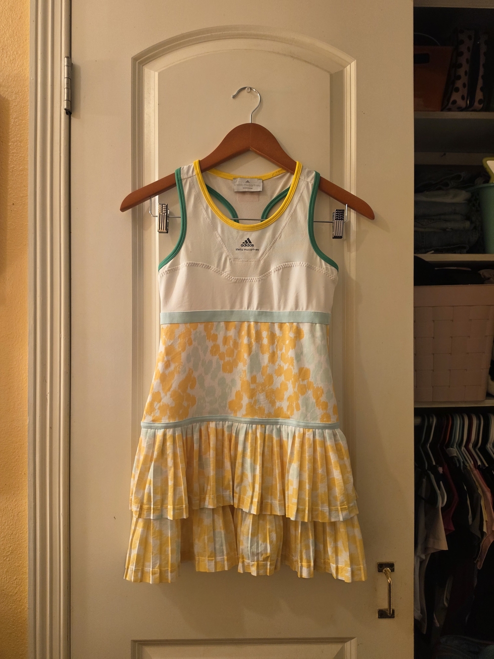 Stella Mccartney/Adidas Barricade Girls' White & Yellow Tennis Dress Sz 9/10